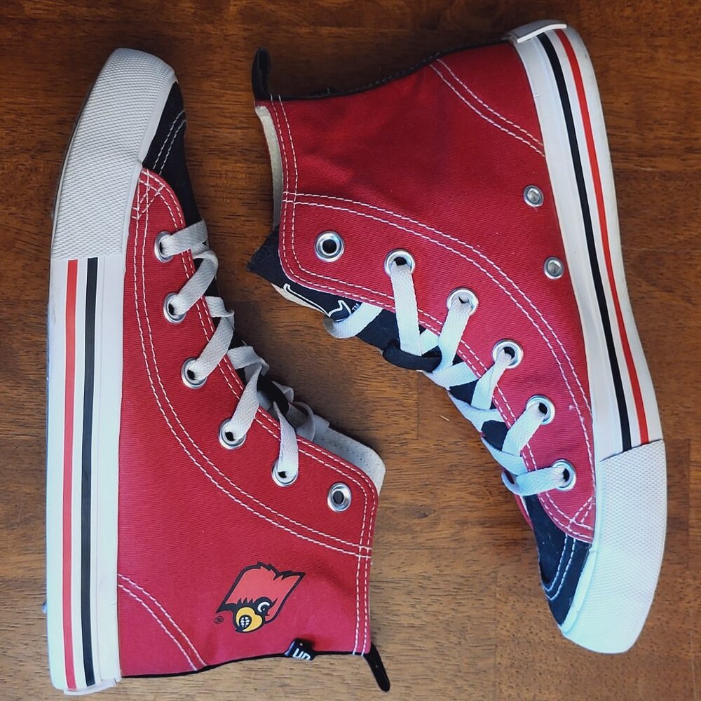 Skicks ~ Sz Women's 6M~ U of L Cardinal ~ High Top Sneakers ~Excellent Condition - Picture 6 of 9